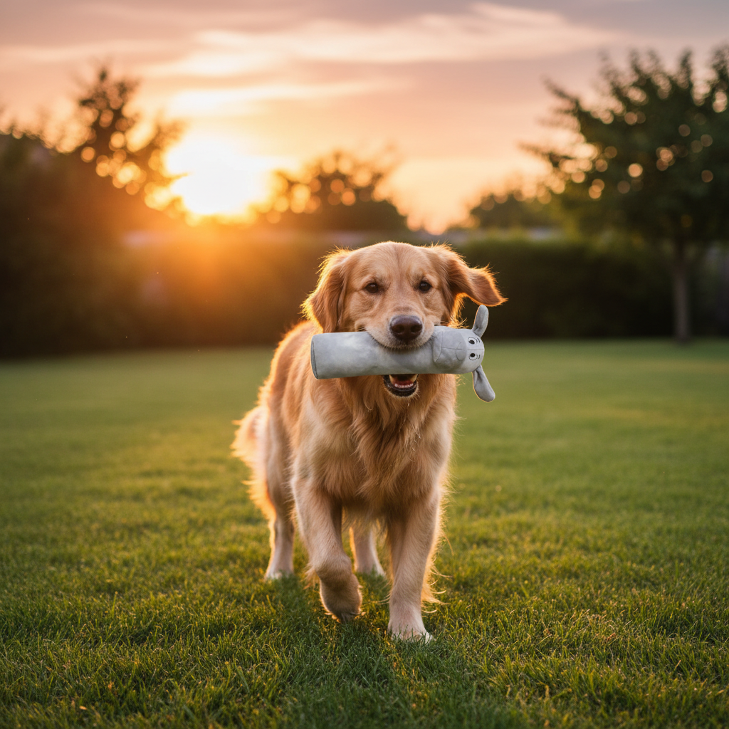Durable Dog Toy Squeaky Canvas Chew- Labby-Do