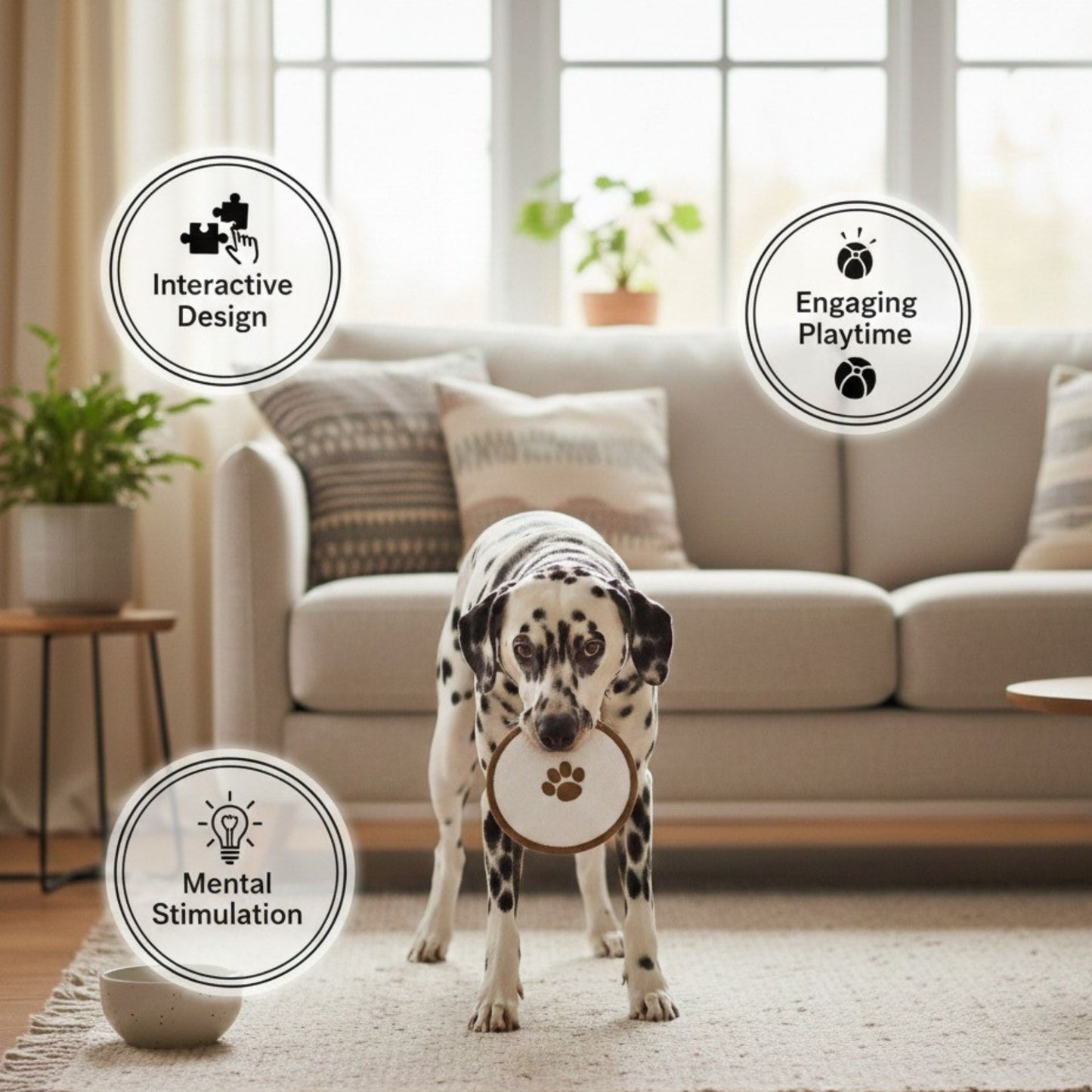 Interactive Dog Toy – Durable Cotton Canvas- Pancake