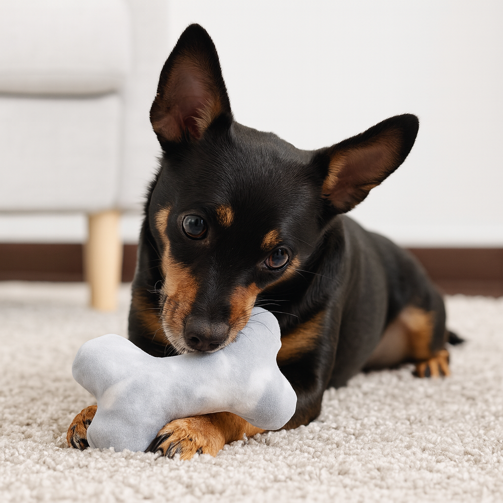 Bone-Shaped Dog Chew Toy Durable Cotton Canvas- Boney