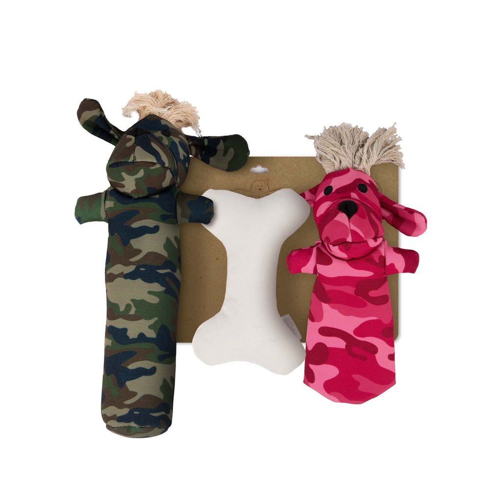 3pc Pata Pal Pet-Safe Dog Toys, Sarge, Pinky & T-Bone, Dog Chew Toy Set | Sustainable, Eco-Friendly & Tested Child-Safe