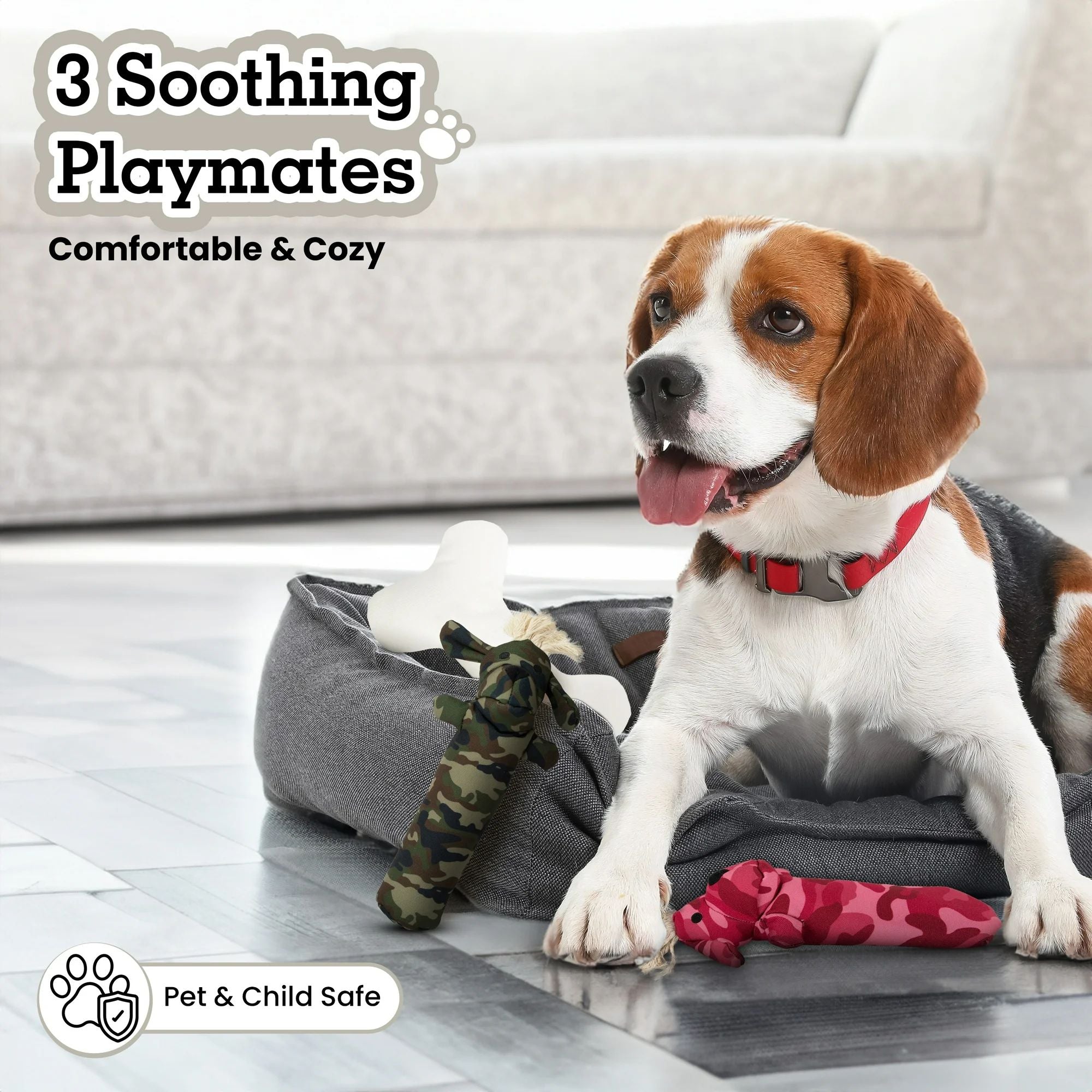 3pc Pata Pal Pet-Safe Dog Toys, Sarge, Pinky & T-Bone, Dog Chew Toy Set | Sustainable, Eco-Friendly & Tested Child-Safe