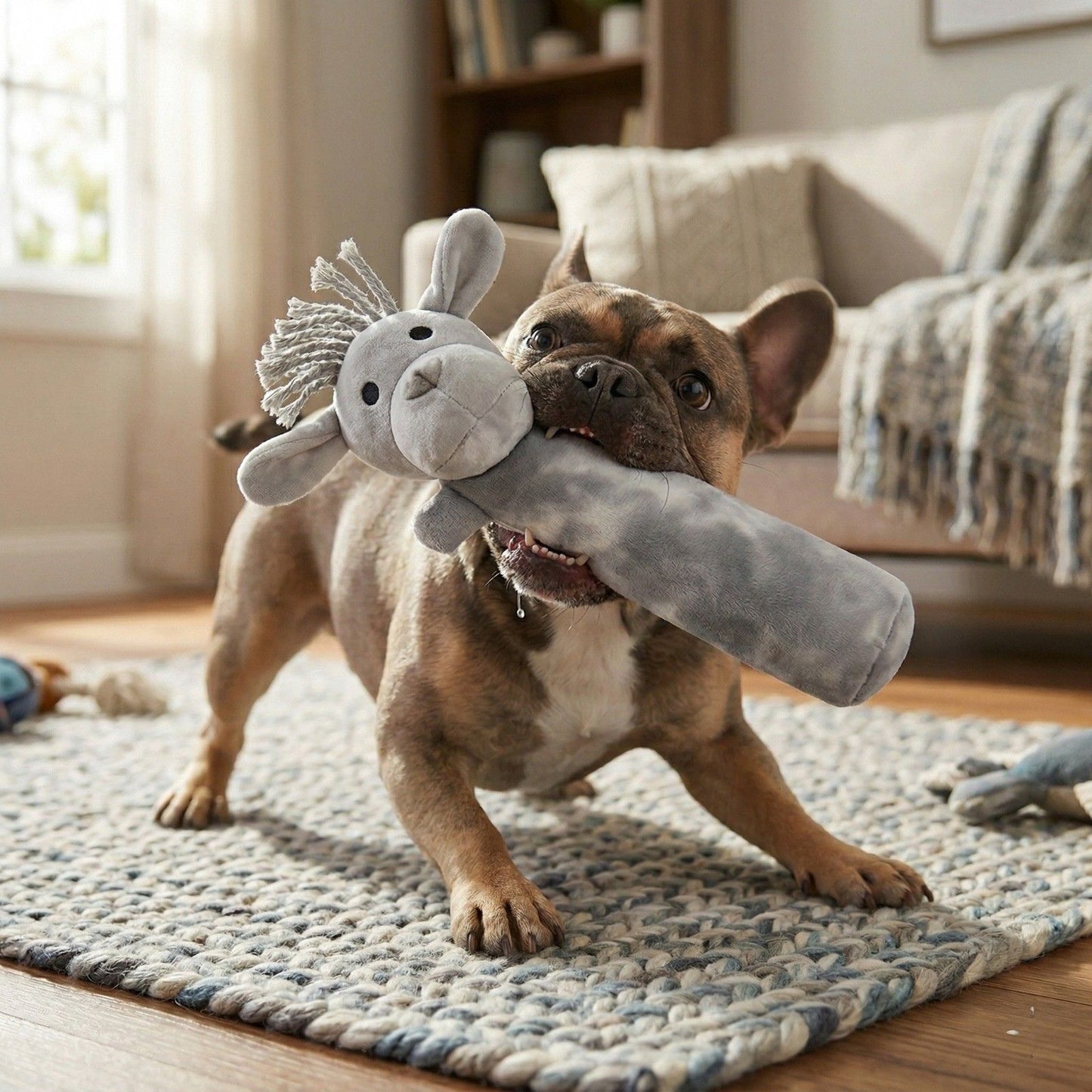 Durable Dog Toy Squeaky Canvas Chew- Labby-Do