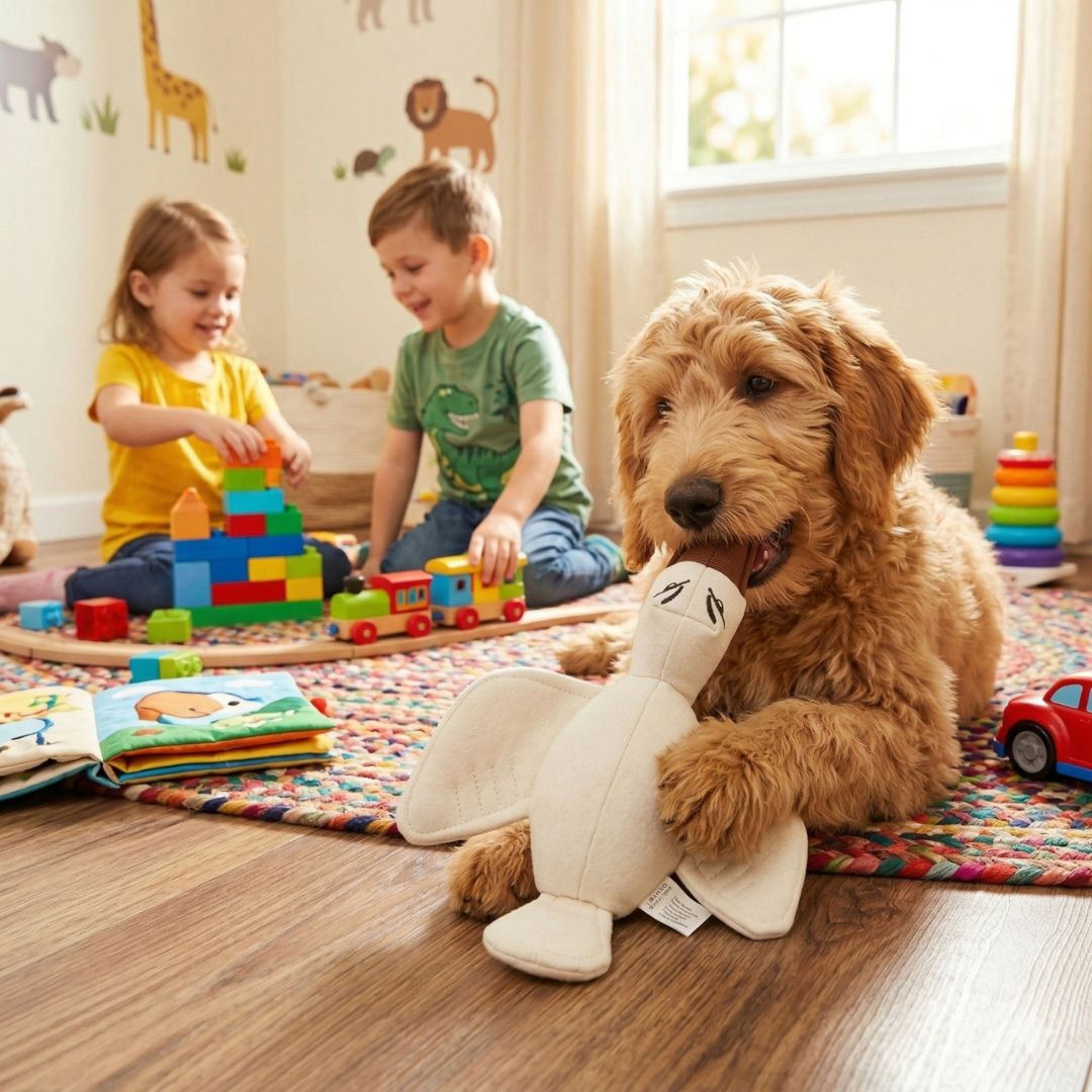 Duck Dog Toy  Squeaky Cotton Canvas Not Plush -Ducky
