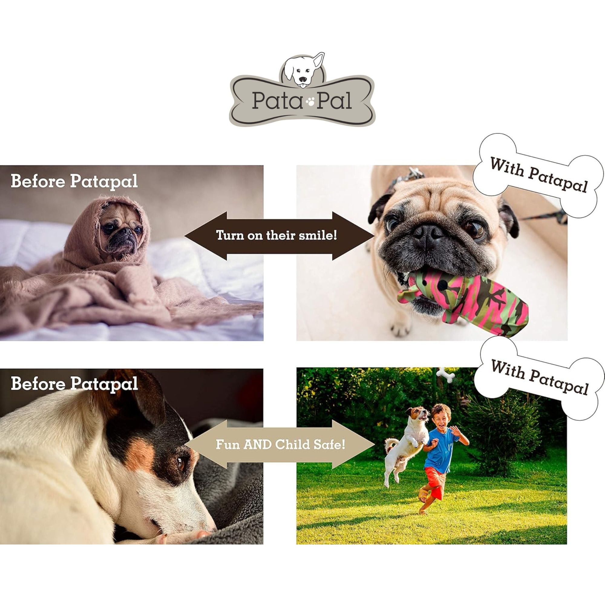 Pata Pal Eco-Friendly Pet Toy, Sarge Dog Chew Toy w/ Squeaker, Sustainable, Tested Child-Safe