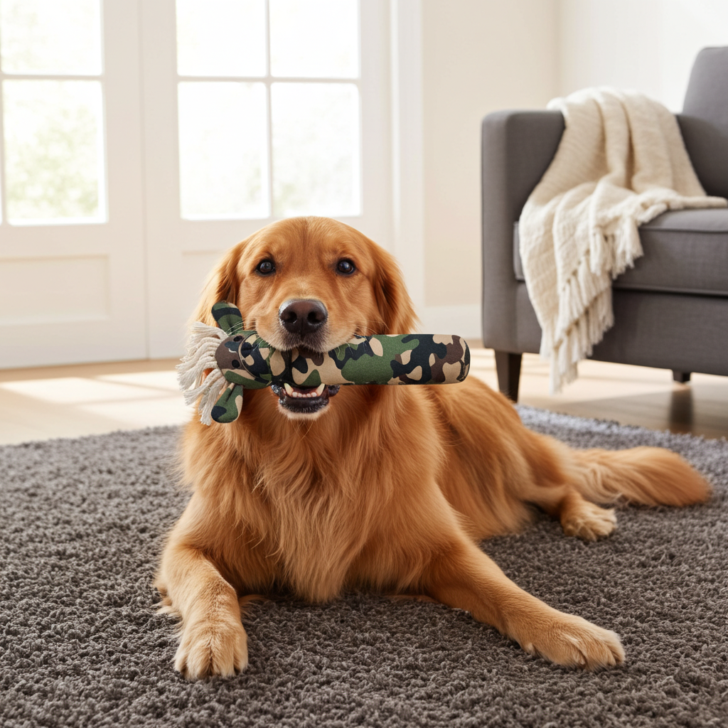 Pata Pal Eco-Friendly Pet Toy, Sarge Dog Chew Toy w/ Squeaker, Sustainable, Tested Child-Safe