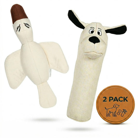 Dog Toy Bundle – Squeaky Canvas Toys Dawgy & Ducky
