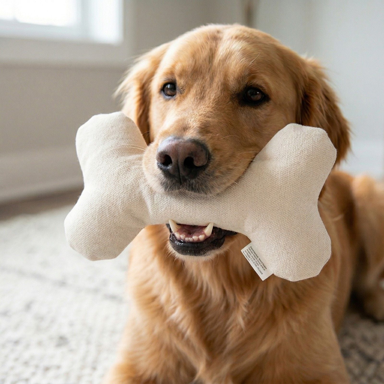 Dog Chew Toy Squeaky Cotton Canvas- T-Bone